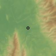 Shaded relief of the 60 km around Capetí, drawn from the GMTED2010 grid