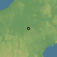 Shaded relief of the 60 km around Cerro Cama, drawn from the GMTED2010 grid