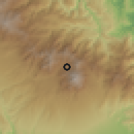 Shaded relief of the 60 km around Cerro Punta, drawn from the GMTED2010 grid