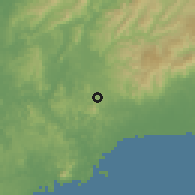 Shaded relief of the 60 km around Alcalde Díaz, drawn from the GMTED2010 grid