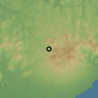 Shaded relief of the 60 km around Chiguirí Arriba, drawn from the GMTED2010 grid