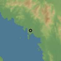 Shaded relief of the 60 km around Chimán, drawn from the GMTED2010 grid