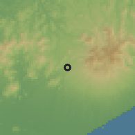 Shaded relief of the 60 km around Churuquita Grande, drawn from the GMTED2010 grid