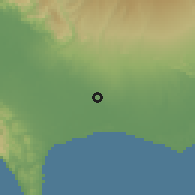 Shaded relief of the 60 km around Divalá, drawn from the GMTED2010 grid