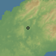 Shaded relief of the 60 km around El Valle de la Unión, drawn from the GMTED2010 grid
