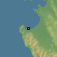 Shaded relief of the 60 km around Garachiné, drawn from the GMTED2010 grid