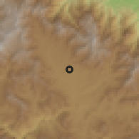 Shaded relief of the 60 km around Goroka, drawn from the GMTED2010 grid