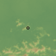 Shaded relief of the 60 km around Ambunti, drawn from the GMTED2010 grid