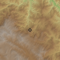 Shaded relief of the 60 km around Laiagam, drawn from the GMTED2010 grid