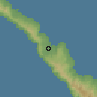Shaded relief of the 60 km around Namatanai, drawn from the GMTED2010 grid