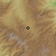 Shaded relief of the 60 km around Wau, drawn from the GMTED2010 grid