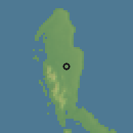 Shaded relief of the 60 km around Buka, drawn from the GMTED2010 grid