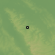 Shaded relief of the 57 km around Atyrá, drawn from the GMTED2010 grid