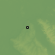 Shaded relief of the 57 km around Limpio, drawn from the GMTED2010 grid