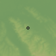 Shaded relief of the 57 km around Loma Grande, drawn from the GMTED2010 grid