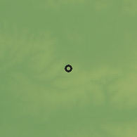 Shaded relief of the 58 km around Loreto, drawn from the GMTED2010 grid