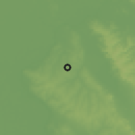 Shaded relief of the 57 km around Luque, drawn from the GMTED2010 grid