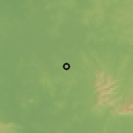Shaded relief of the 57 km around Mbocayaty, drawn from the GMTED2010 grid
