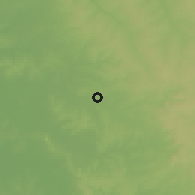 Shaded relief of the 58 km around Mbutuy, drawn from the GMTED2010 grid