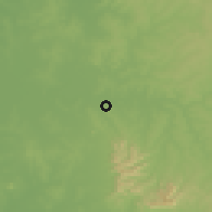 Shaded relief of the 57 km around Natalicio Talavera, drawn from the GMTED2010 grid
