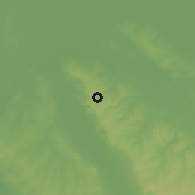 Shaded relief of the 57 km around Nueva Colombia, drawn from the GMTED2010 grid