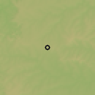 Shaded relief of the 58 km around Nueva Esperanza, drawn from the GMTED2010 grid