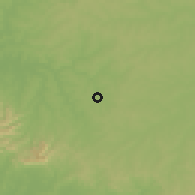 Shaded relief of the 57 km around Paso Yobai, drawn from the GMTED2010 grid