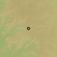Shaded relief of the 58 km around Pedro Juan Caballero, drawn from the GMTED2010 grid