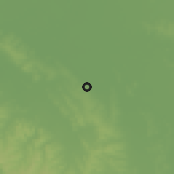 Shaded relief of the 57 km around Primero de Marzo, drawn from the GMTED2010 grid