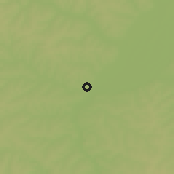 Shaded relief of the 58 km around Salto del Guairá, drawn from the GMTED2010 grid