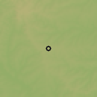 Shaded relief of the 58 km around San Alberto, drawn from the GMTED2010 grid