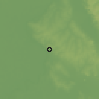 Shaded relief of the 57 km around San Antonio, drawn from the GMTED2010 grid