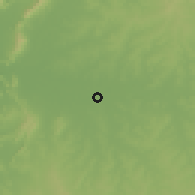 Shaded relief of the 58 km around San Carlos, drawn from the GMTED2010 grid