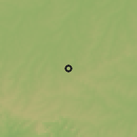 Shaded relief of the 57 km around San Cristóbal, drawn from the GMTED2010 grid