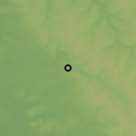 Shaded relief of the 58 km around San Estanislao, drawn from the GMTED2010 grid