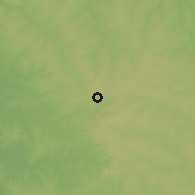 Shaded relief of the 58 km around San Joaquín, drawn from the GMTED2010 grid