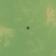 Shaded relief of the 57 km around San Salvador, drawn from the GMTED2010 grid
