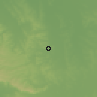Shaded relief of the 57 km around Santa Elena, drawn from the GMTED2010 grid