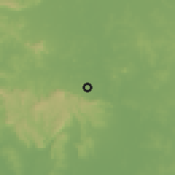 Shaded relief of the 57 km around Tebicuarymí, drawn from the GMTED2010 grid