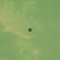 Shaded relief of the 57 km around Valenzuela, drawn from the GMTED2010 grid