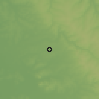 Shaded relief of the 58 km around Veinticinco de Diciembre, drawn from the GMTED2010 grid