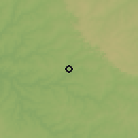 Shaded relief of the 58 km around Ygatimi, drawn from the GMTED2010 grid