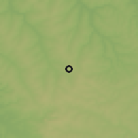 Shaded relief of the 58 km around Capiíbary, drawn from the GMTED2010 grid