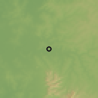 Shaded relief of the 57 km around Capitán Mauricio José Troche, drawn from the GMTED2010 grid