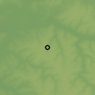Shaded relief of the 58 km around Choré, drawn from the GMTED2010 grid