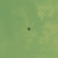 Shaded relief of the 57 km around Coronel Oviedo, drawn from the GMTED2010 grid