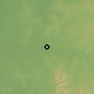 Shaded relief of the 57 km around Doctor Botrell, drawn from the GMTED2010 grid