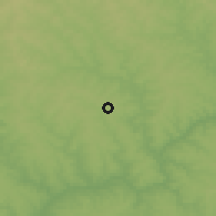 Shaded relief of the 57 km around Edelira, drawn from the GMTED2010 grid