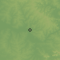 Shaded relief of the 57 km around Encarnación, drawn from the GMTED2010 grid