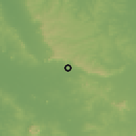 Shaded relief of the 57 km around Escobar, drawn from the GMTED2010 grid